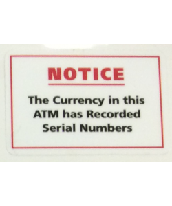 NOTICE: Recorded Serial Numbers ATM Decal